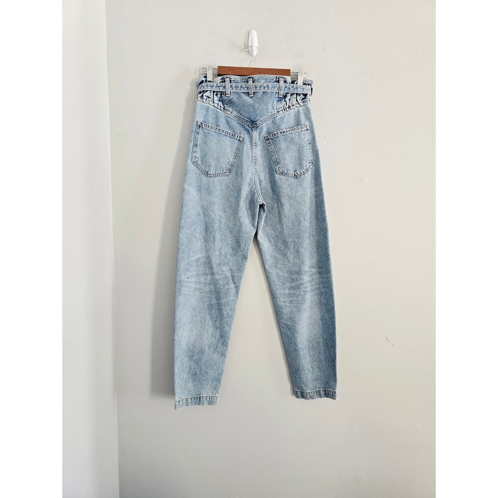 Agolde Light Wash High-Rise Paperbag Wide Leg Jeans - Picture 3 of 3